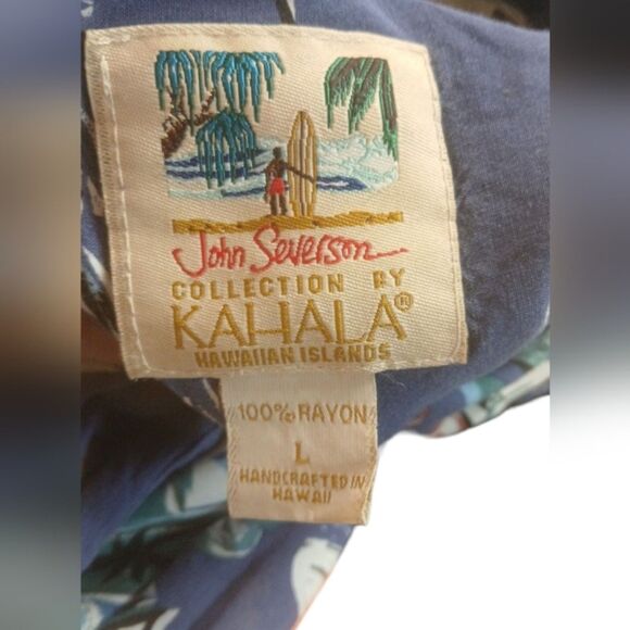 Kahala John Severson Blue Tropical Print Shirt - Picture 2 of 3